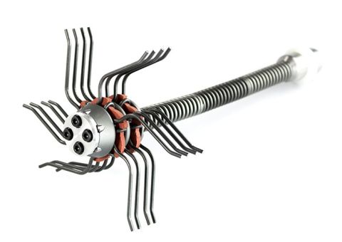 Picote Smart Spider 6 inch cleaning tool for 1/2 inch shaft with flexible prongs designed for cleaning damaged pipes and removing buildup in trenchless applications