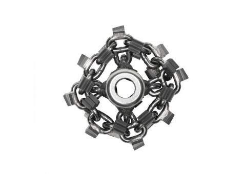 3", 3/8" shaft Picote tiger cyclone chain used for restoring pipe surfaces to near original condition when used with Picote Miller Systems