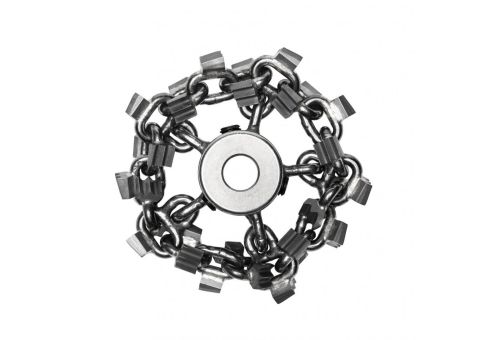 4", 3/8" shaft Picote tiger cyclone chain used for restoring pipe surfaces to near original condition when used with Picote Miller Systems