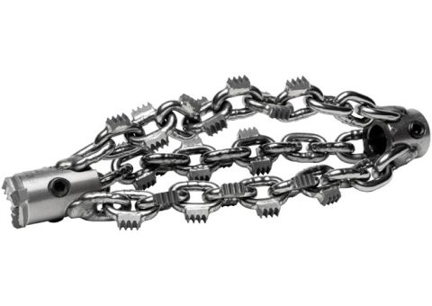Picote Tiger drill chain, 3" - 3/8" shaft used for cutting through roots and partially collapsed liners in cast iron pipe using a Picote Miller system. 