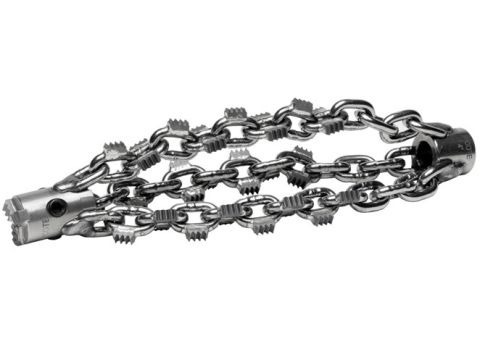 Picote Tiger drill chain, 4" - 3/8" shaft used for cutting through roots and partially collapsed liners in cast iron pipe using a Picote Miller system. 