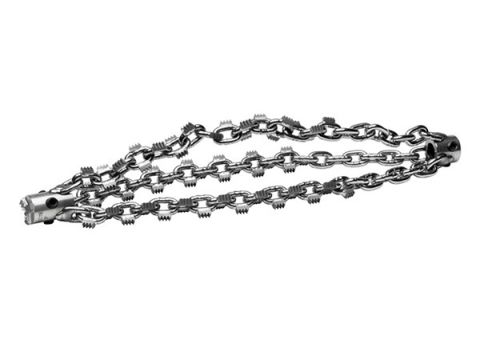 Picote Tiger drill chain, 8" - 3/8" shaft used for cutting through roots and partially collapsed liners in cast iron pipe using a Picote Miller system. 