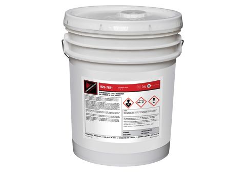 Epoxy Summer Hardener Blue (Part B) shown in a white 5 gallon pail with a white cover. 
