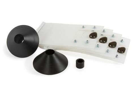 Picote Standard Pipe Cutter 6 inch panel kit with cutting panels and centralizers for removing overshot liner using 3/8 inch or 1/2 inch shaft systems