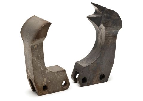Picote grabber jaw set with rounded profile designed for picking up smooth and hard to grip objects in pipe retrieval applications