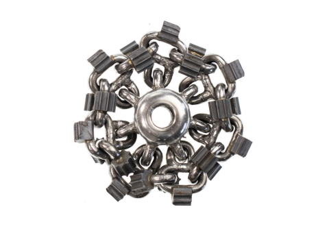 PREMIUM CYCLONE CHAIN, 3", 1/3" SHAFT for use in cleaning or descaling pipes with a Picote miller system. 