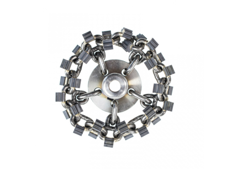 PREMIUM CYCLONE CHAIN, 4", 1/3" SHAFT for use in cleaning or descaling pipes with a Picote miller system. 