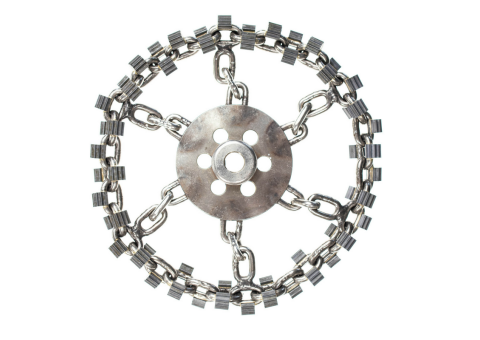 PREMIUM CYCLONE CHAIN, 9", 1/2" SHAFT for use in cleaning or descaling pipes with a Picote miller system. 