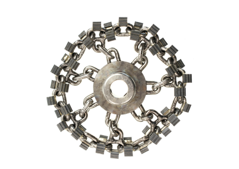 PREMIUM CYCLONE CHAIN, 6", 3/4" SHAFT for use in cleaning or descaling pipes with a Picote miller system. 