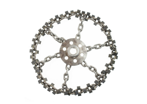 PREMIUM CYCLONE CHAIN, 10", 3/4" SHAFT for use in cleaning or descaling pipes with a Picote miller system. 