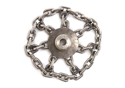 PVC CYCLONE CHAIN, 6", 1/2" SHAFT for use in cleaning or descaling pipes with a Picote miller system. 