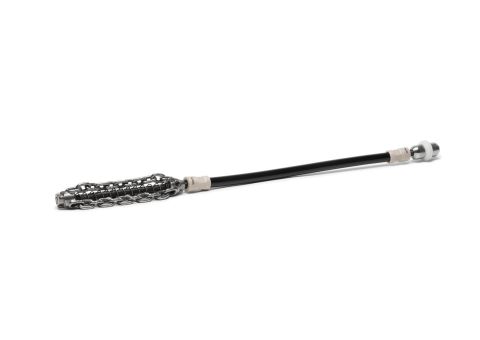 Picote 3D PVC Chain, 3-4", 1/2" shaft, with leader used in cleaning PVC pipes with the Picote Miller system. 