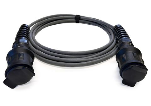 BlueLight 3 Harting display cable with protective caps used to connect the trolley assembly to the display unit
