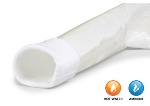 HH Flex liner with needle-punched polyester construction and polyurethane coating designed for straight runs, 45° and 90° bends, and single diameter transitions
