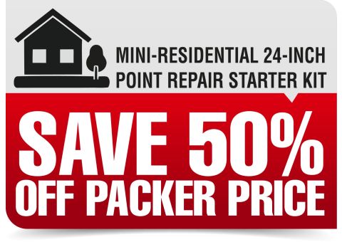 Callout showing discount on packer of 50% when purchasing a starter kit. 