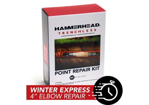 Point repair kit box with a 4"x24" winter express elbow repair. 