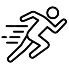 Fast running human to represent speed