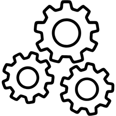 Three gears that represent automation
