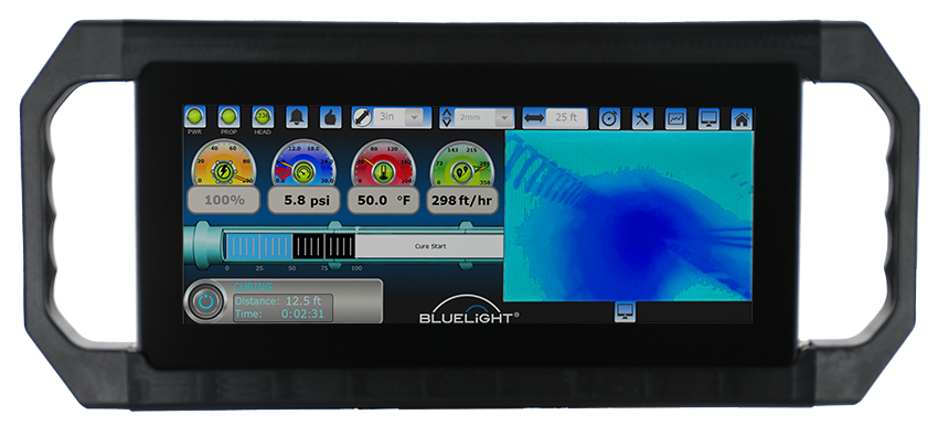 Bluelight system touchscreen used to interact wit the bluelight system