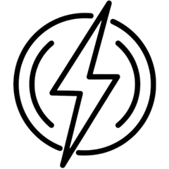 Lighting bold inside of a circle to represent electric.