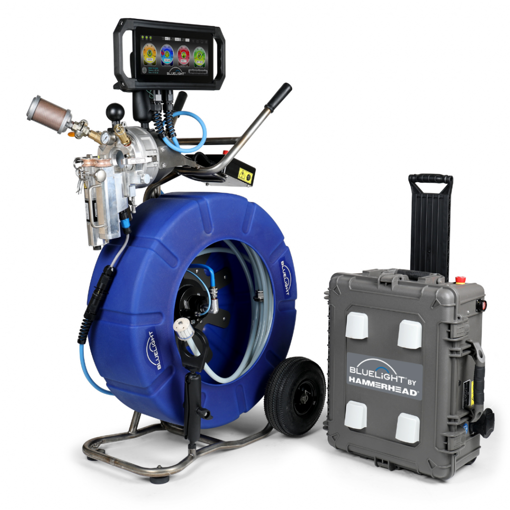 Bluelight LED System reel unit and powerpack